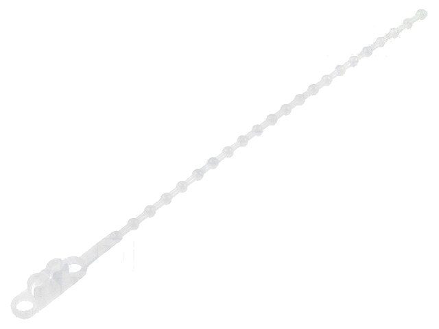 Kabelbinder; kralen,losmaakbaar; L: 180mm; polyamide; natuurlijk Kabelbinder; kralen,losmaakbaar; L: 180mm; polyamide; natuurlijk